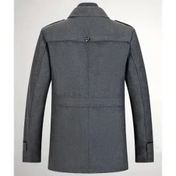 Best OUKU Men's Gothic Winter Jacket Peacoat Vacation Daily Fall & Winter Polyester Thermal Warm Wearable Outerwear Clothing Apparel Fashion Classic Plain Pocket Lapel Single Breasted