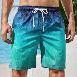 Outlet OUKU Men's Gradient Graphic Prints Swimming Trunks Board Shorts Swim Shorts Mid Waist Hawaiian Boho Casual Daily Holiday Drawstring with Mesh lining Elastic Waist Designer Clothing Apparel
