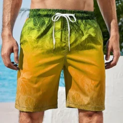 Outlet OUKU Men's Gradient Graphic Prints Swimming Trunks Board Shorts Swim Shorts Mid Waist Hawaiian Boho Casual Daily Holiday Drawstring with Mesh lining Elastic Waist Designer Clothing Apparel