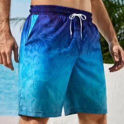 Outlet OUKU Men's Gradient Graphic Prints Swimming Trunks Board Shorts Swim Shorts Mid Waist Hawaiian Boho Casual Daily Holiday Drawstring with Mesh lining Elastic Waist Designer Clothing Apparel