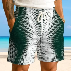 Hot OUKU Men's Gradient Round Dots Waffle Shorts Sweat Shorts Casual Shorts Mid Waist Fashion Casual Vacation Jogging Workout Elastic Drawstring Waist Shorts with Pockets Designer Clothing Apparel