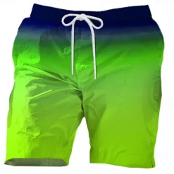 OUKU Men's Gradient Sweat Shorts Beach Shorts Terry Shorts Mid Waist Casual Athleisure Daily Holiday Streetwear Drawstring Elastic Waist 3D Print Designer Clothing Apparel