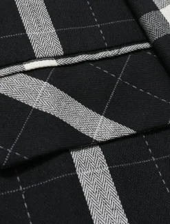 Clearance OUKU Men's Graduation Blazer Business Cocktail Party Wedding Party Fashion Casual Spring Autumn / Fall Polyester Plaid Pocket Buttons Comfortable Single Breasted Blazer Black Brown Coffee Gray