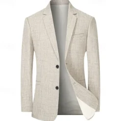 OUKU Men's Graduation Blazer Business Cocktail Party Wedding Party Fashion Casual Spring & Fall Polyester Solid Color Pocket Buttons Comfortable Single Breasted Blazer Coffee Light Blue Gray