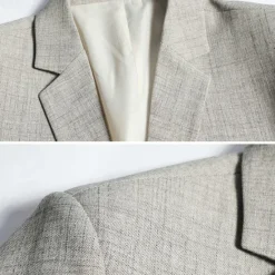 OUKU Men's Graduation Blazer Business Cocktail Party Wedding Party Fashion Casual Spring & Fall Polyester Solid Color Pocket Buttons Comfortable Single Breasted Blazer Coffee Light Blue Gray