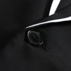 Discount OUKU Men's Graduation Blazer Business Cocktail Party Wedding Party Fashion Casual Spring & Fall Polyester Color Block Pocket Buttons Comfortable Single Breasted Blazer Black