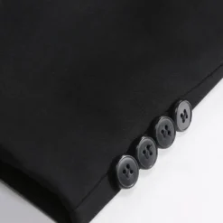Discount OUKU Men's Graduation Blazer Business Cocktail Party Wedding Party Fashion Casual Spring & Fall Polyester Color Block Pocket Buttons Comfortable Single Breasted Blazer Black