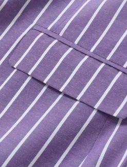 Best OUKU Men's Graduation Blazer Formal Evening Wedding Party Birthday Party Fashion Casual Spring & Fall 95% Polyester 5% Spandex Stripes Pocket Casual / Daily Single Breasted Blazer Pink Blue Orange Green
