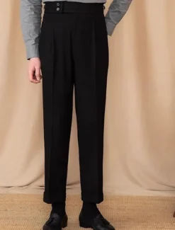 Discount OUKU Men's Graduation Dress Pants Trousers Chinos Buttons Pocket Plain Comfort Formal Party Work Fashion Classic Style Black Brown Micro-elastic