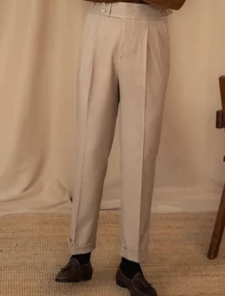 Discount OUKU Men's Graduation Dress Pants Trousers Chinos Buttons Pocket Plain Comfort Formal Party Work Fashion Classic Style Black Brown Micro-elastic