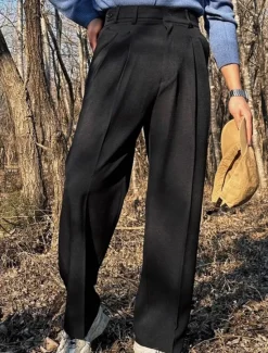Online OUKU Men's Graduation Dress Pants Trousers Chinos Slacks Pocket Straight Leg Plain Comfort Formal Party Work Fashion Classic Style Black Khaki Micro-elastic
