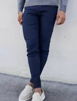 Best OUKU Men's Graduation Dress Pants Tapered pants Trousers Chinos Buttons Pocket Plain Comfort Formal Work Business Fashion Classic Style Black Dark Blue Micro-elastic