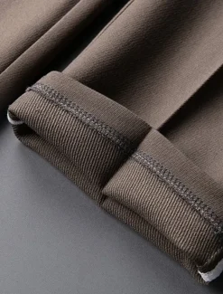New OUKU Men's Graduation Dress Pants Trousers Chinos Buttons Pocket Solid Color Comfort Formal Party Work Fashion Classic Style Black Coffee Micro-elastic