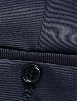 Hot OUKU Men's Graduation Dress Pants Trousers Chinos Slacks Buttons Pocket Plain Comfort Formal Party Work Fashion Classic Style Micro-elastic Navy Blue