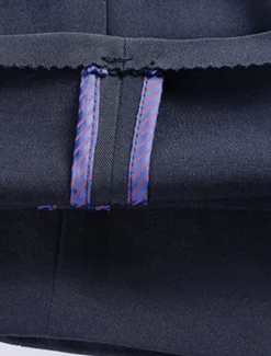 Hot OUKU Men's Graduation Dress Pants Trousers Chinos Slacks Buttons Pocket Plain Comfort Formal Party Work Fashion Classic Style Micro-elastic Navy Blue