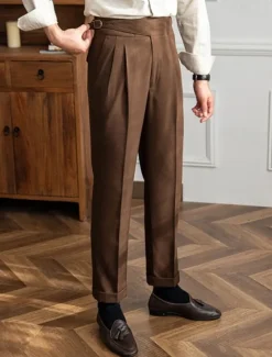 Outlet OUKU Men's Graduation Dress Pants Trousers Chinos Pocket Solid Color Comfort Formal Party Work Fashion Classic Style Black Khaki Micro-elastic