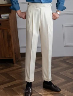 Outlet OUKU Men's Graduation Dress Pants Trousers Chinos Pocket Solid Color Comfort Formal Party Work Fashion Classic Style Black Khaki Micro-elastic