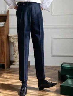 Outlet OUKU Men's Graduation Dress Pants Trousers Chinos Pocket Solid Color Comfort Formal Party Work Fashion Classic Style Black Khaki Micro-elastic