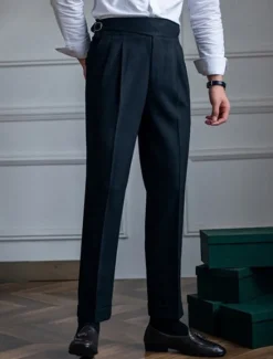 Outlet OUKU Men's Graduation Dress Pants Trousers Chinos Pocket Solid Color Comfort Formal Party Work Fashion Classic Style Black Khaki Micro-elastic