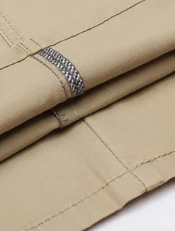 Best OUKU Men's Graduation Dress Pants Trousers Chinos Buttons Pocket Plain Comfort Formal Party Work Fashion Classic Style Dark Khaki Light Khaki Micro-elastic