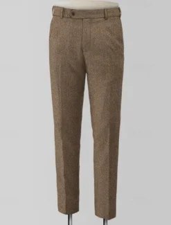 Sale OUKU Men's Graduation Dress Pants Trousers Chinos Buttons Pocket Plain Comfort Formal Party Work Fashion Classic Style Micro-elastic Brown
