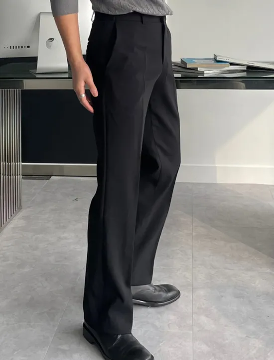 Best OUKU Men's Graduation Dress Pants Trousers Chinos Slacks Buttons Pocket Straight Leg Plain Comfort Formal Party Work Fashion Classic Style Black Dark Gray Micro-elastic