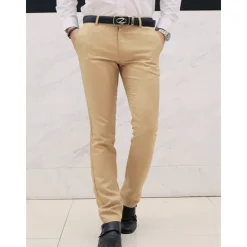 Outlet OUKU Men's Graduation Dress Pants Trousers Chino Pants Suit Pants Zipper Plain Ankle-Length Wedding Party Work Fashion Business Lake blue Black Micro-elastic