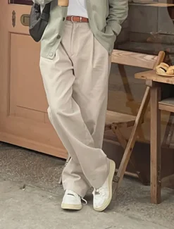 OUKU Men's Graduation Dress Pants Trousers Chinos Slacks Buttons Pocket Straight Leg Plain Comfort Formal Party Work Fashion Classic Style Micro-elastic Apricot