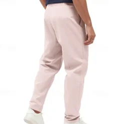 Discount OUKU Men's Graduation Trousers Casual Pants Pocket Drawstring Elastic Waist Plain Comfort Sports Outdoor Daily Fashion Casual Black White Micro-elastic