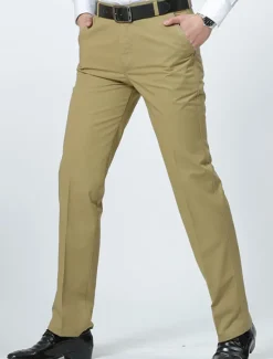 Hot OUKU Men's Graduation Trousers Chinos Chino Pants Pocket Straight Leg Plain Comfort Breathable Outdoor Daily Going out Fashion Casual Dark Khaki Black