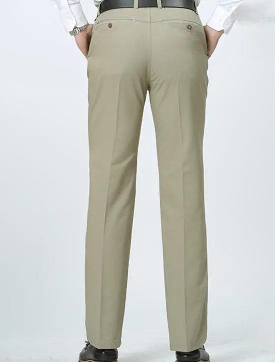 Hot OUKU Men's Graduation Trousers Chinos Chino Pants Pocket Straight Leg Plain Comfort Breathable Outdoor Daily Going out Fashion Casual Dark Khaki Black