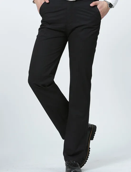 Hot OUKU Men's Graduation Trousers Chinos Chino Pants Pocket Straight Leg Plain Comfort Breathable Outdoor Daily Going out Fashion Casual Dark Khaki Black