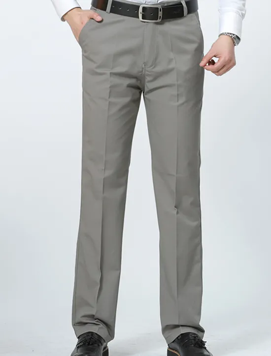 Hot OUKU Men's Graduation Trousers Chinos Chino Pants Pocket Straight Leg Plain Comfort Breathable Outdoor Daily Going out Fashion Casual Dark Khaki Black