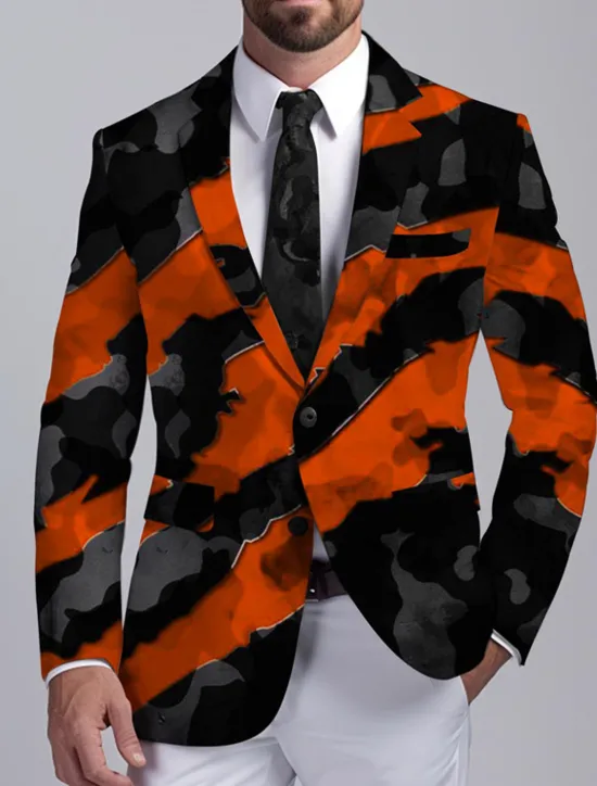 OUKU Men's Graffiti Long Sleeve Turndown Business Work Wear to work Going out Buttons Print Multi Pocket