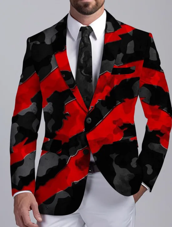 OUKU Men's Graffiti Long Sleeve Turndown Business Work Wear to work Going out Buttons Print Multi Pocket