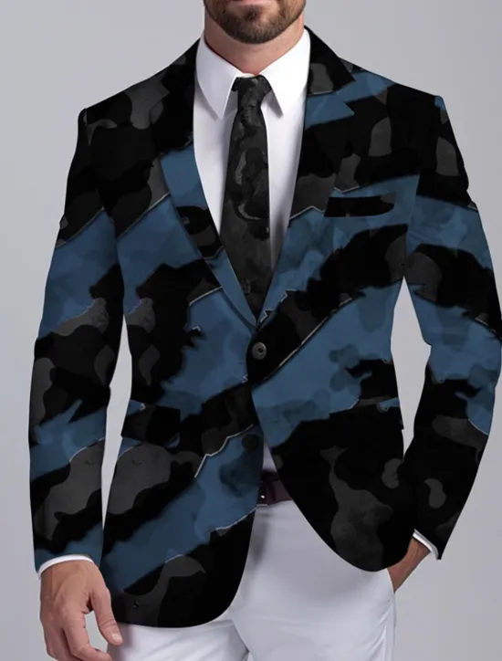 OUKU Men's Graffiti Long Sleeve Turndown Business Work Wear to work Going out Buttons Print Multi Pocket
