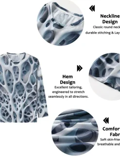 Best OUKU Men's Graphic Abstract T Shirt Long Sleeve T shirt 3D Print Crew Neck Shirt Vintage Fashion Designer Outdoor Daily Sports Blue Purple Green Spring & Fall Clothing Apparel S M L XL 2XL 3XL 4XL