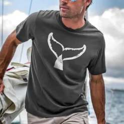 Outlet OUKU Men's Graphic Animal Fish T Shirt Short Sleeve T shirt 3D Print Crew Neck Shirt Daily Casual Resort Style Vacation Holiday Going out Blue Purple Gray Spring & Summer Clothing Apparel S M L XL 2XL 3XL