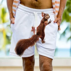Clearance OUKU Men's Graphic Animal Squirrel Sweat Shorts Beach Shorts Terry Shorts Mid Waist Sports Designer Classic Style Casual Daily Holiday Drawstring Elastic Waist 3D Print Designer Clothing Apparel
