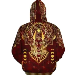 OUKU Men's Graphic Animal Tribal Hoodie Hoodies Sweatshirt Daily Basic Long Sleeve Hooded Vacation Sports Outdoor Holiday Red Purple Print Front Pocket Spring & Fall Designer