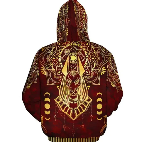 OUKU Men's Graphic Animal Tribal Hoodie Hoodies Sweatshirt Daily Basic Long Sleeve Hooded Vacation Sports Outdoor Holiday Red Purple Print Front Pocket Spring & Fall Designer