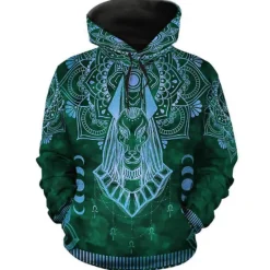 OUKU Men's Graphic Animal Tribal Hoodie Hoodies Sweatshirt Daily Basic Long Sleeve Hooded Vacation Sports Outdoor Holiday Red Purple Print Front Pocket Spring & Fall Designer