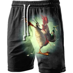 Discount OUKU Men's Graphic Animal Turkey Shorts Summer Shorts Beach Shorts Mid Waist Streetwear Hawaiian Designer Casual Daily Holiday Drawstring Elastic Waist 3D Print Designer Clothing Apparel