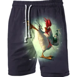 Discount OUKU Men's Graphic Animal Turkey Shorts Summer Shorts Beach Shorts Mid Waist Streetwear Hawaiian Designer Casual Daily Holiday Drawstring Elastic Waist 3D Print Designer Clothing Apparel