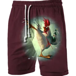 Discount OUKU Men's Graphic Animal Turkey Shorts Summer Shorts Beach Shorts Mid Waist Streetwear Hawaiian Designer Casual Daily Holiday Drawstring Elastic Waist 3D Print Designer Clothing Apparel