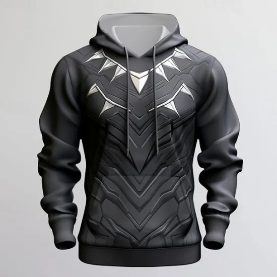 OUKU Men's Graphic Armor Hoodie Hoodies Sweatshirt Fashion Daily Long Sleeve Hooded Vacation Sports Outdoor Holiday Black Dark Gray Print Front Pocket Spring & Fall Designer