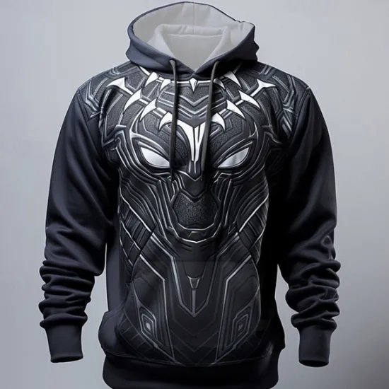 OUKU Men's Graphic Armor Hoodie Hoodies Sweatshirt Fashion Daily Long Sleeve Hooded Vacation Sports Outdoor Holiday Black Dark Gray Print Front Pocket Spring & Fall Designer