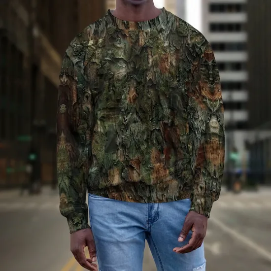 OUKU Men's Graphic Camo / Sweatshirts Golf Pullover Sweatshirt Long Sleeve Sweatshirt Hooded Vacation Cool Daily Print Vacation Sports Outdoor Going out Printing Winter Spring & Fall Camouflage