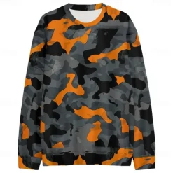 Discount OUKU Men's Graphic Camo / Sweatshirts Golf Pullover Sweatshirt Long Sleeve Sweatshirt Hooded Vacation Cool Daily Print Vacation Sports Outdoor Going out Printing Winter Spring & Fall Camouflage