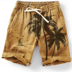 Outlet OUKU Men's Graphic Coconut Tree Summer Shorts Beach Shorts Mid Waist Streetwear Hawaiian Designer Casual Daily Holiday Elastic Waist Drawstring Designer Clothing Apparel